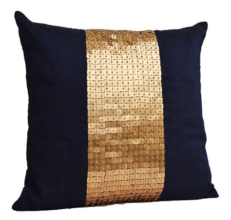 Navy and Gold Throw Pillow