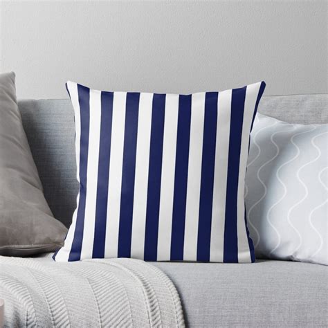 Navy and White Striped Throw Pillows