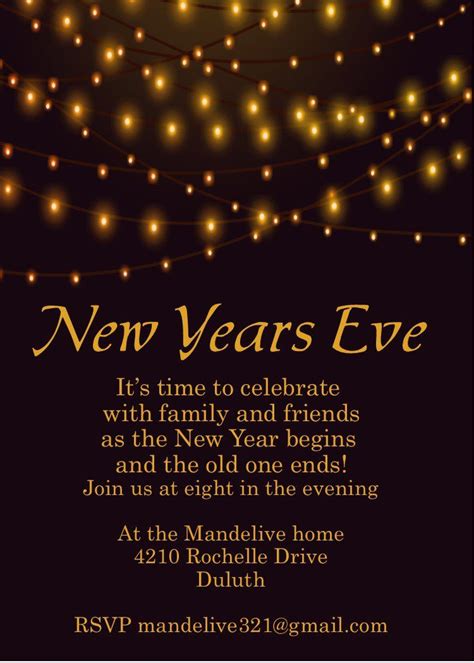 New Year's Eve Party Invitation Template 6