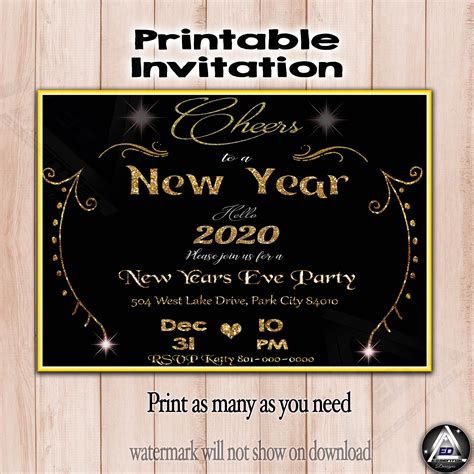 Design Elements for a New Year's Eve Party Invitation