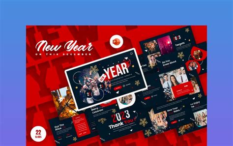 New Year's PowerPoint template fonts