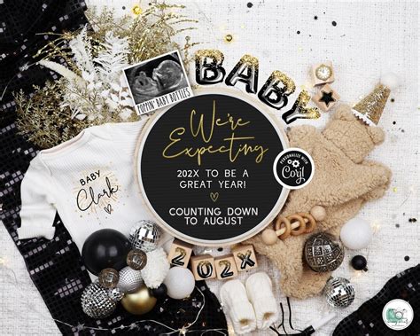 New Year Pregnancy Announcement Template