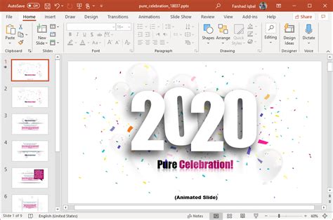 New Year's Celebration PowerPoint template example