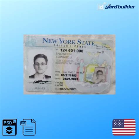 New York DL Template with Magnetic Stripe