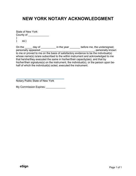 New York Notary Journal Template Example