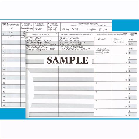 New York Notary Journal Template Example 6