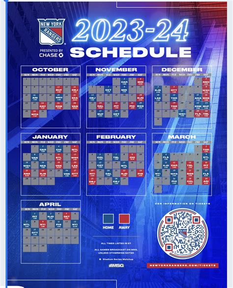 New York Rangers 2023-24 Schedule Gallery 10