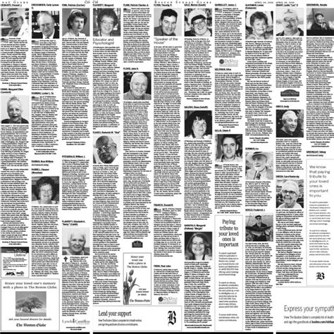 Newspaper Obituary Section