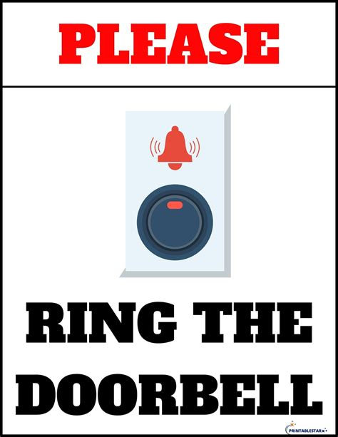 No Doorbell Ringing Sign Template 2