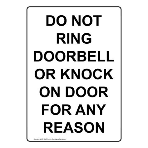 No Doorbell Ringing Sign Template 5