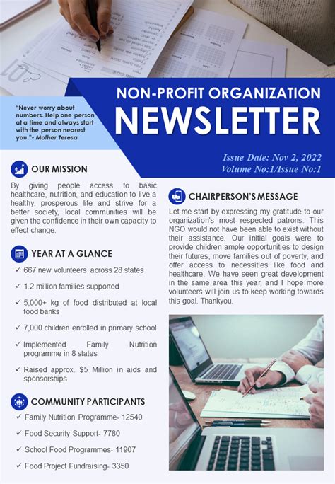 Non-Profit Newsletter Example