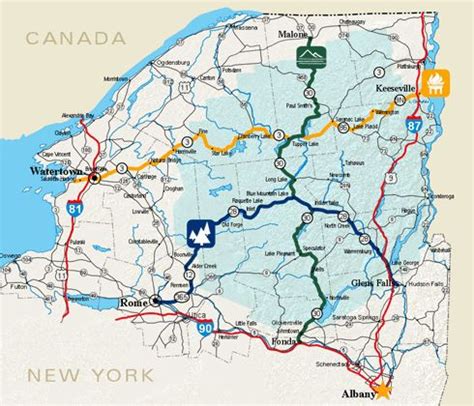 A photo of a scenic byway in the North Country