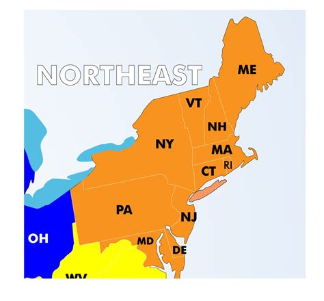 Map of Northeast States