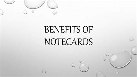 Benefits of using note cards