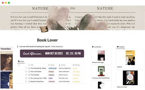 Notion Template for Book Lovers