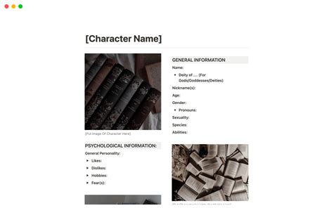 Notion Character Sheet Template