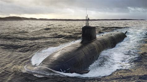 Nuclear submarine in dry dock