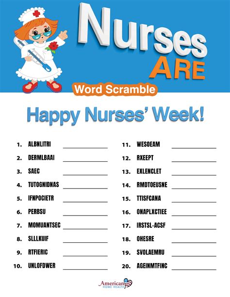 Nurses Week Games for Kids