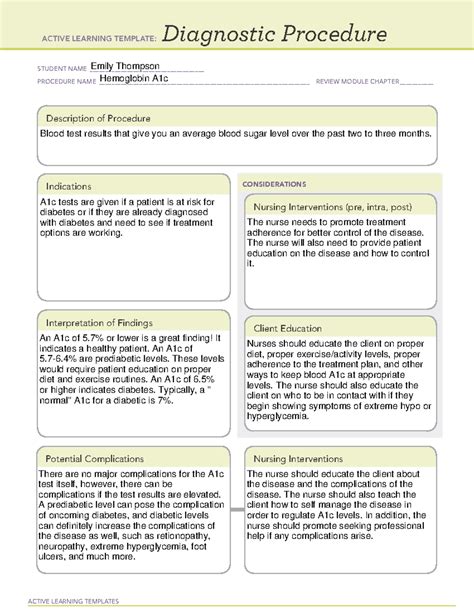 Nursing Diagnostic Procedure Template