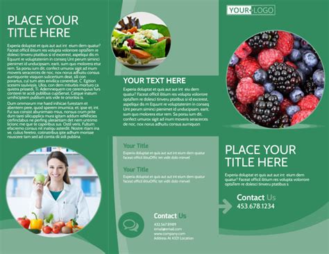 Nutrition Brochure Design Templates