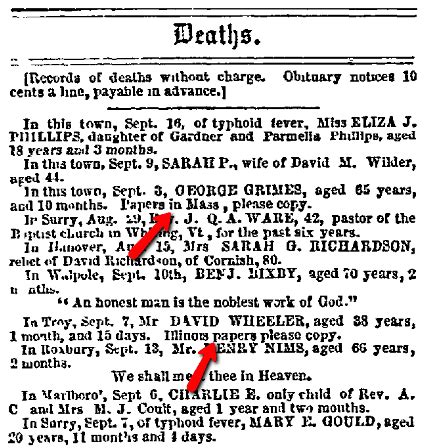 Obituary Notices in Hampshire