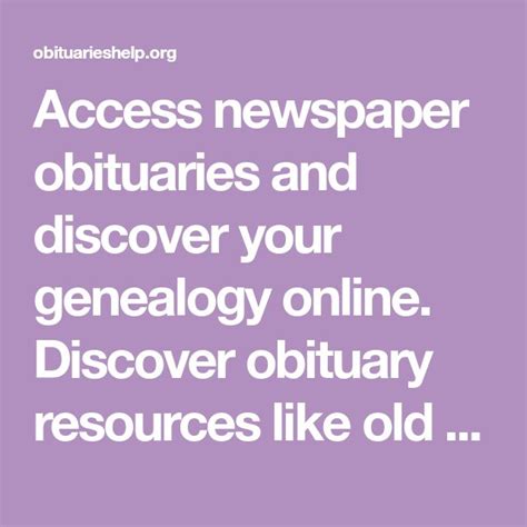 Obituary Resources