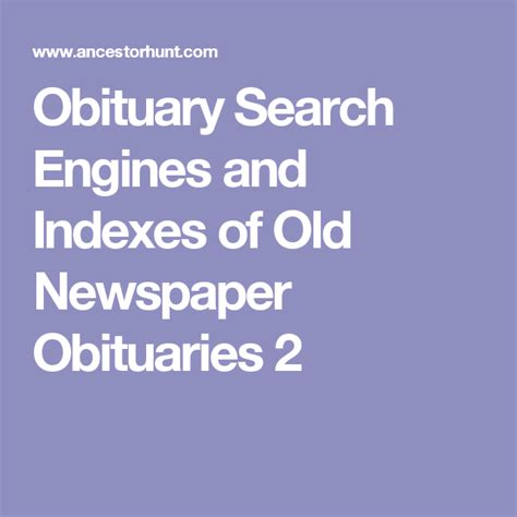 Using search engines for obituary research