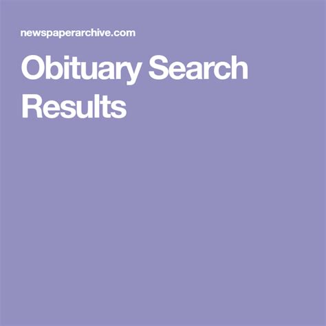 Obituary Search Results Example