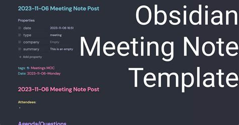 Obsidian Meeting Notes Template