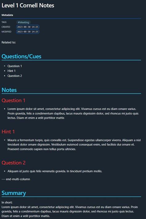 Obsidian Templates Overview