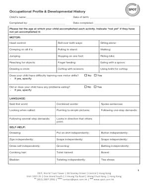 Occupational Profile Form