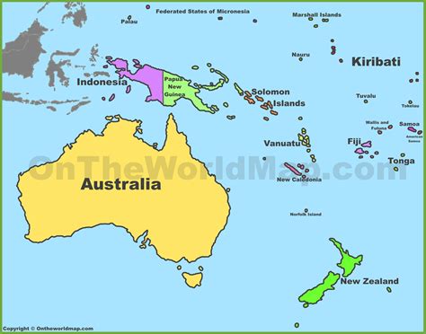 Oceania political map