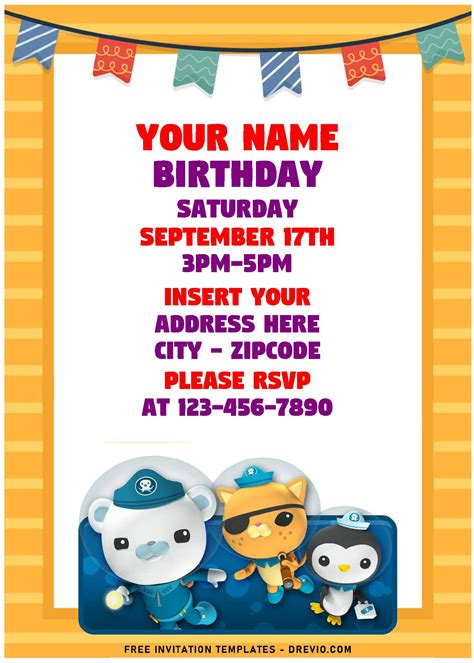 Octonauts Underwater Adventure Invitation