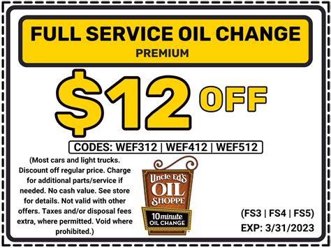 Oil Change Coupon Discounts