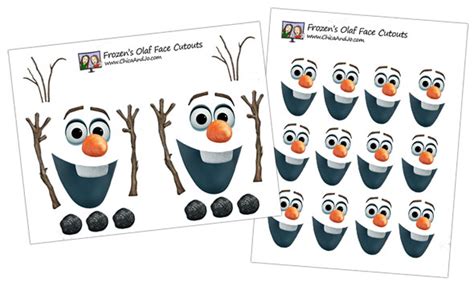 Olaf face printables for parties