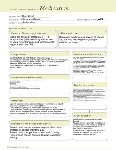 Ondansetron Contextual Learning