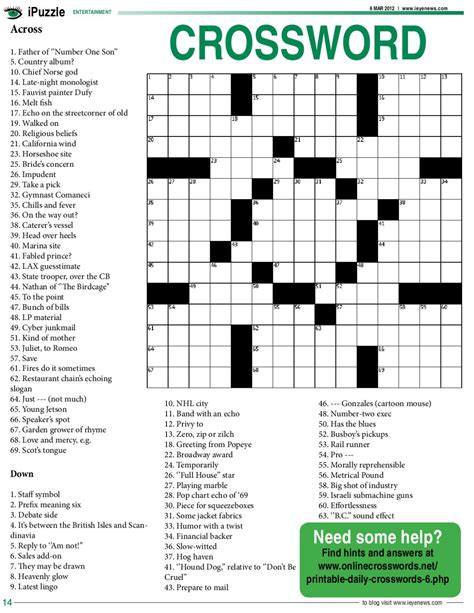 Online Crosswords