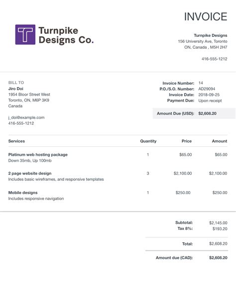 Online Invoice Generator for Home Depot