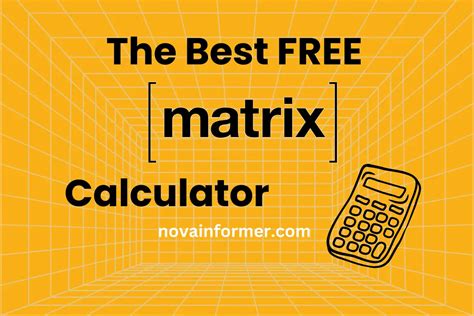 Using Online Matrix Calculators