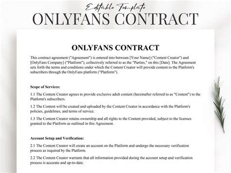 Onlyfans Collaboration Contract Template