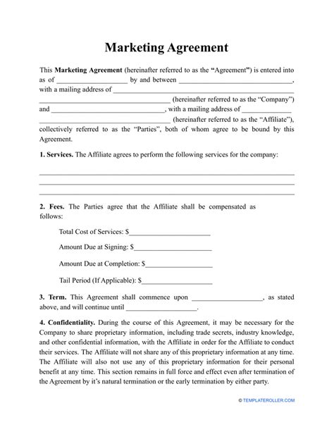 Onlyfans Marketing Contract Template