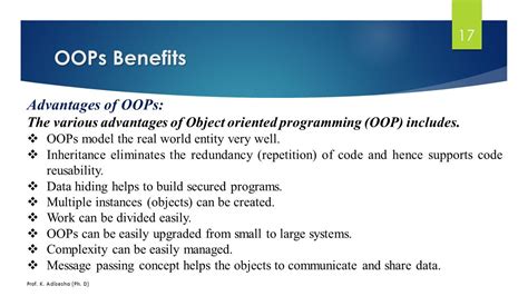 Oops Program Benefits