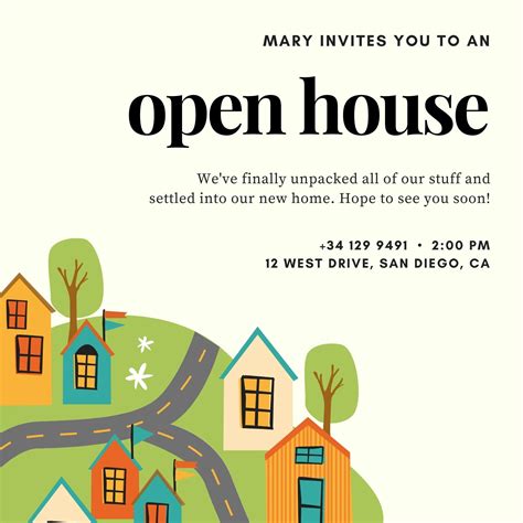 Open House Invitation Template 1