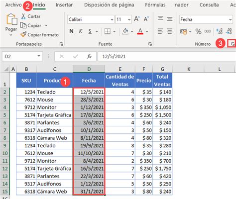 Ordenar columnas con datos de fecha y hora