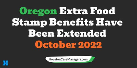 Oregon Extra Food Stamps Benefits Resources