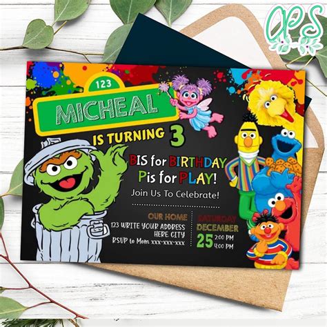 Oscar the Grouch Invitation Templates