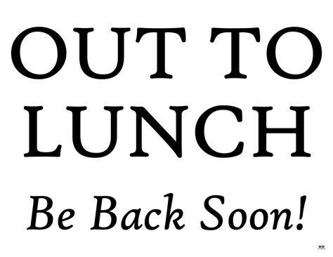 Out to Lunch Sign Design 9