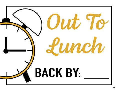 Out to Lunch Sign Template 1