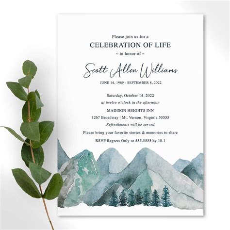 Outdoor Celebration of Life Invitation