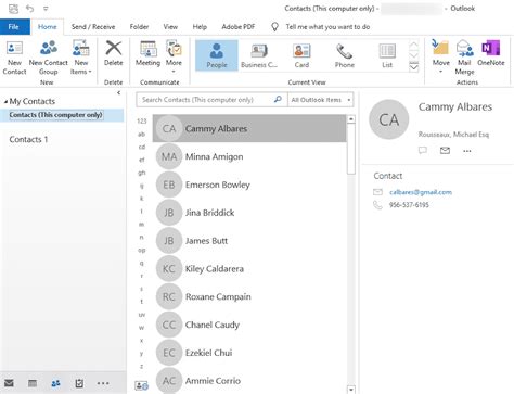 Outlook Contacts 1